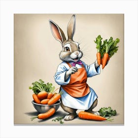 Rabbit With Carrots 19 Canvas Print