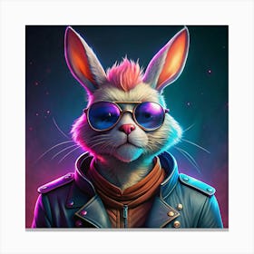 Cool Rabbit With Sunglasses 1 Canvas Print