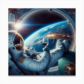 Astronaut In Space Canvas Print