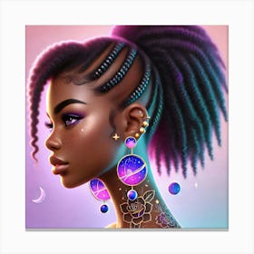 Afro Girl Illustration Canvas Print