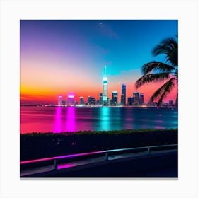 Hong Kong Skyline At Sunset Canvas Print