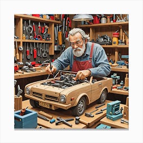 Car Mechanic Canvas Print