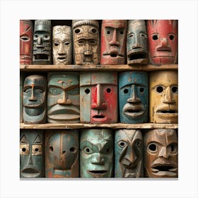 Masks On A Shelf Canvas Print