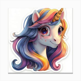 Unicorn Sticker 109 Canvas Print