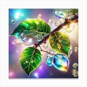 Tree Branch With Crystals Canvas Print