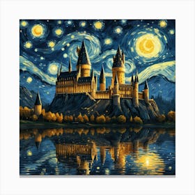 Castle At Starry Night Van Gogh Painting 3 Canvas Print