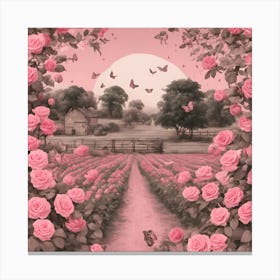 Pink Roses Canvas Print