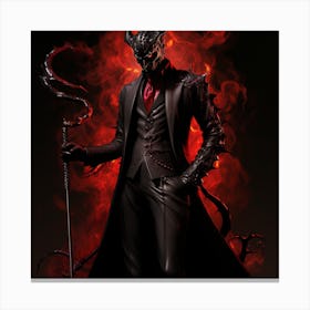 Devil In Flames Canvas Print