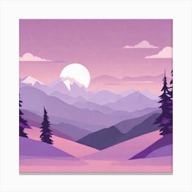 Misty mountains background in purple tone 134 Canvas Print