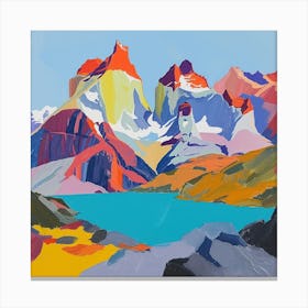 Abstract Travel Collection Torres Del Paine National Park Chile 4 Canvas Print