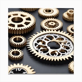 Gold Gears 1 Canvas Print