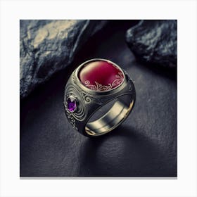 Ring With Amethyst Canvas Print