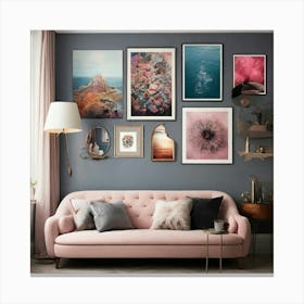Pink Couch Living Room Canvas Print