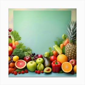 Fresh Fruits And Vegetables 1 Canvas Print