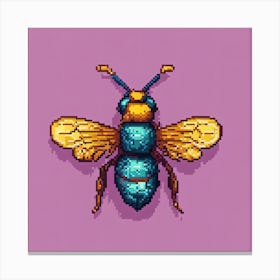 Bee Pixel Art 2 Canvas Print