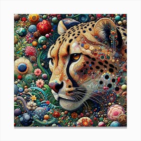 Cheetah in the style of collage-inspired Canvas Print