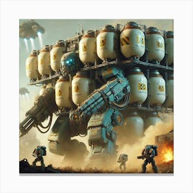 Venusian Mechs Chemical Tanks Converted Canvas Print