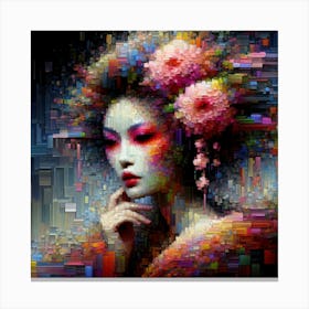 Creativel Geisha Illustration 185 Canvas Print