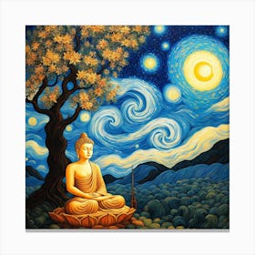 Starry Night Buddha Canvas Print