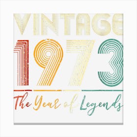 Retro Vintage Since 1973 50th Birthday Gifts 50 Years Old Canvas Print