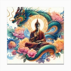 Buddha And Dragon Canvas Print