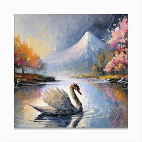 Swan In The Lake Canvas Print