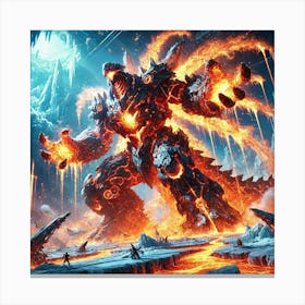 Flame Leviathan Magma Surge Canvas Print