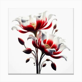 White And Red Flowers Canvas Print