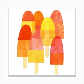 Watercolor Popsicles and Ice Lollies Canvas Print