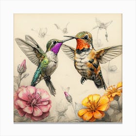 Hummingbirds 8 Canvas Print