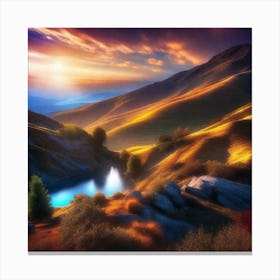 Sunset In The Mountains 54 Canvas Print