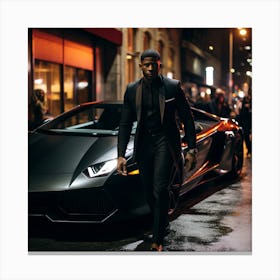 Sauceboss0283 Denzel Getting Into His Black Matte Lamborghini L Adf922ae 13d1 42a3 9485 F473eb5b9966 Canvas Print