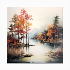 Amber Aura: Serene Autumn Landscape in Hudson's Grace Canvas Print
