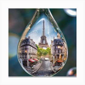 Paris In A Drop Canvas Print