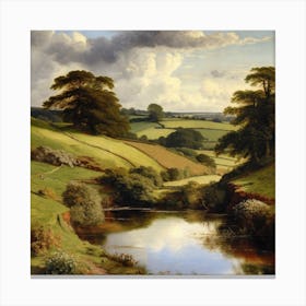 Valley With A Stream Canvas Print
