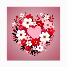 Floral heart 2 Canvas Print