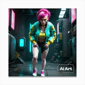 Cyberpunk Girl Canvas Print