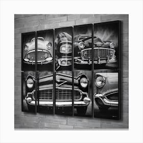 Black And White Cars 1 Canvas Print