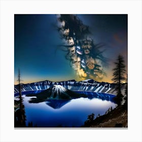 Crater Lake At Night Canvas Print