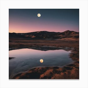 Full Moon In The Desert Canvas Print