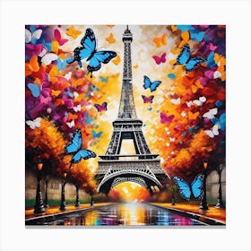 Paris With Butterflies 126 Canvas Print