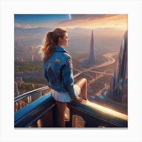 Futuristic Cityscape 1 Canvas Print