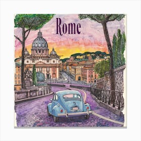 Rome PostCard Artwork 3 Canvas Print