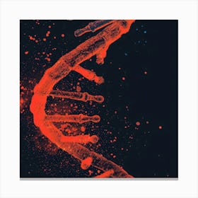 Dna Strand Red Canvas Print