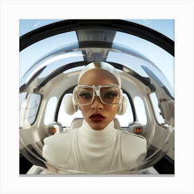 Space Woman Taking Off Canvas Print