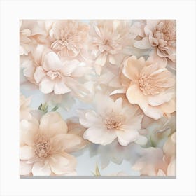 Nude Toned Floral Explosion A Detailed Floral Arrangement Where The Flowers Are In Pastel Nude Shad (4) Canvas Print