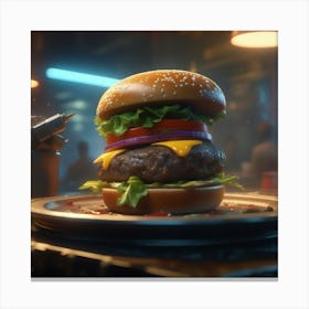 Cyberpunk Burger Canvas Print