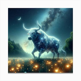 Bull In The Night Sky 7 Canvas Print