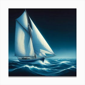 Sailboat In The Ocean 1 Canvas Print