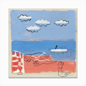 He And Sea Beach (1933 1934), Mikuláš Galanda Canvas Print